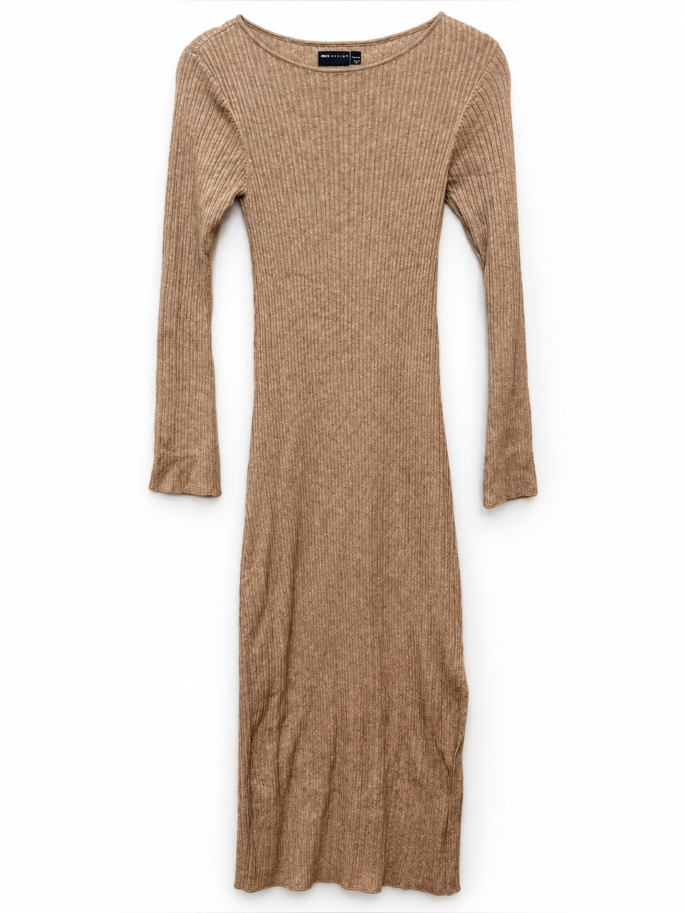 ASOS DESIGN Maternity Beige Ribbed Long Sleeve Sweater Dress